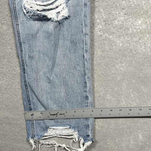 Ariat Jeans Womens 29 Blue Ultra High Rise Relaxed Straight Distressed Denim - Picture 8 of 16